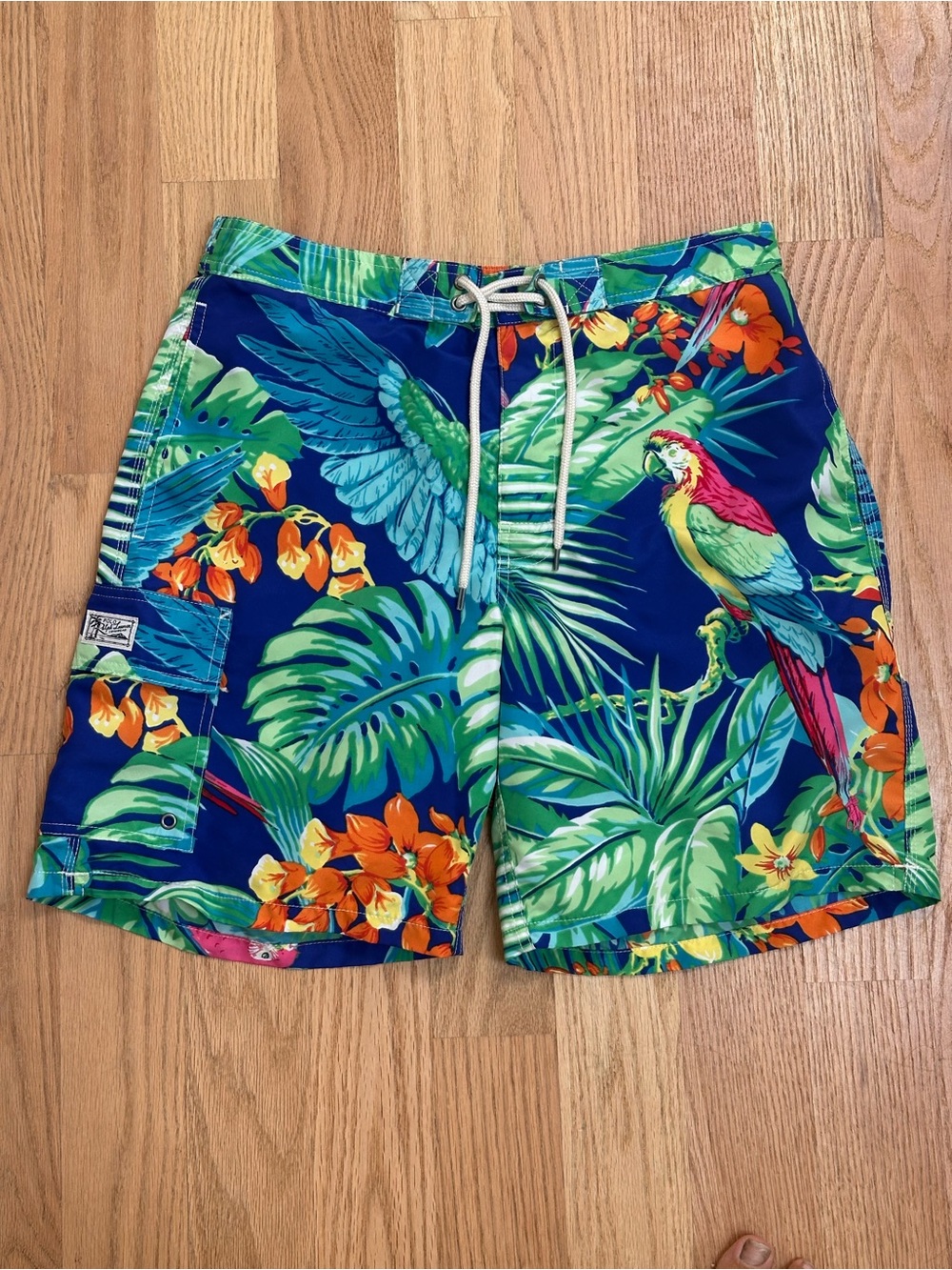 Polo by Ralph Lauren Navy Tropical Parrot Swim Shorts